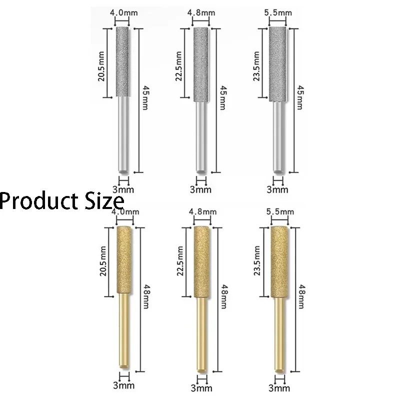 Chainsaw Sharpener Kit | Diamond-Coated Burr Set | 4.0-5.5mm Grinding Heads for Precision Sharpening - Thumbnail 2