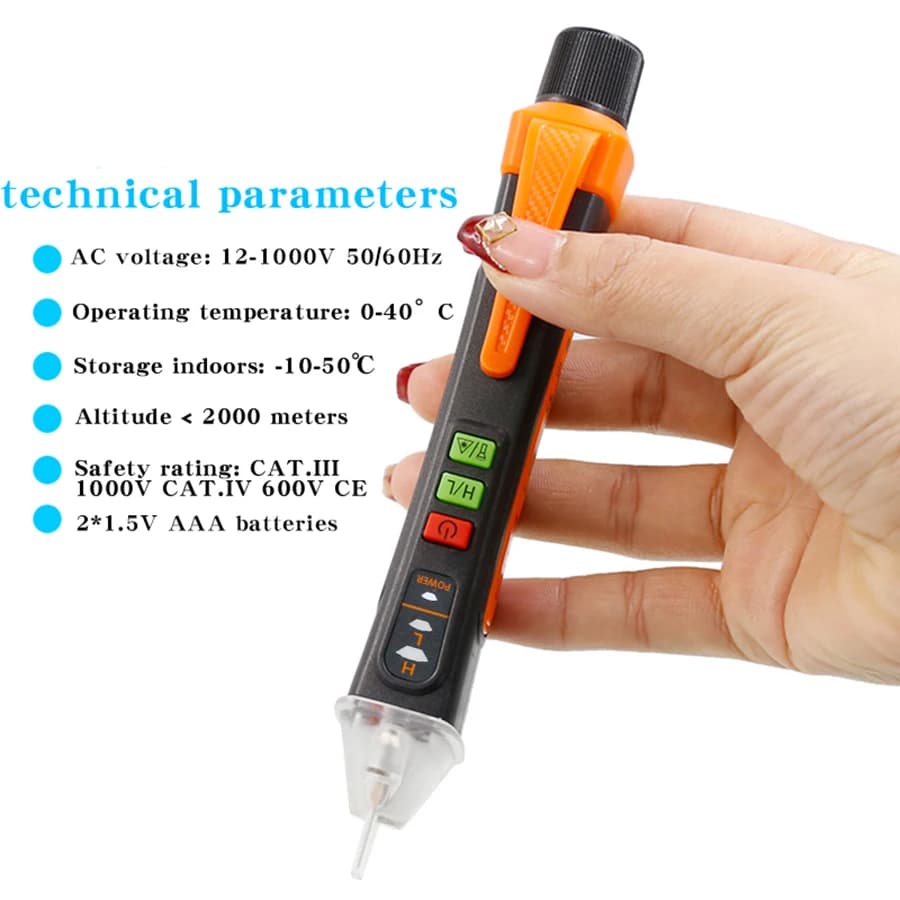 Non-Contact Voltage Tester | Live Wire Detector | T02A Electrician's Tool - Thumbnail 3