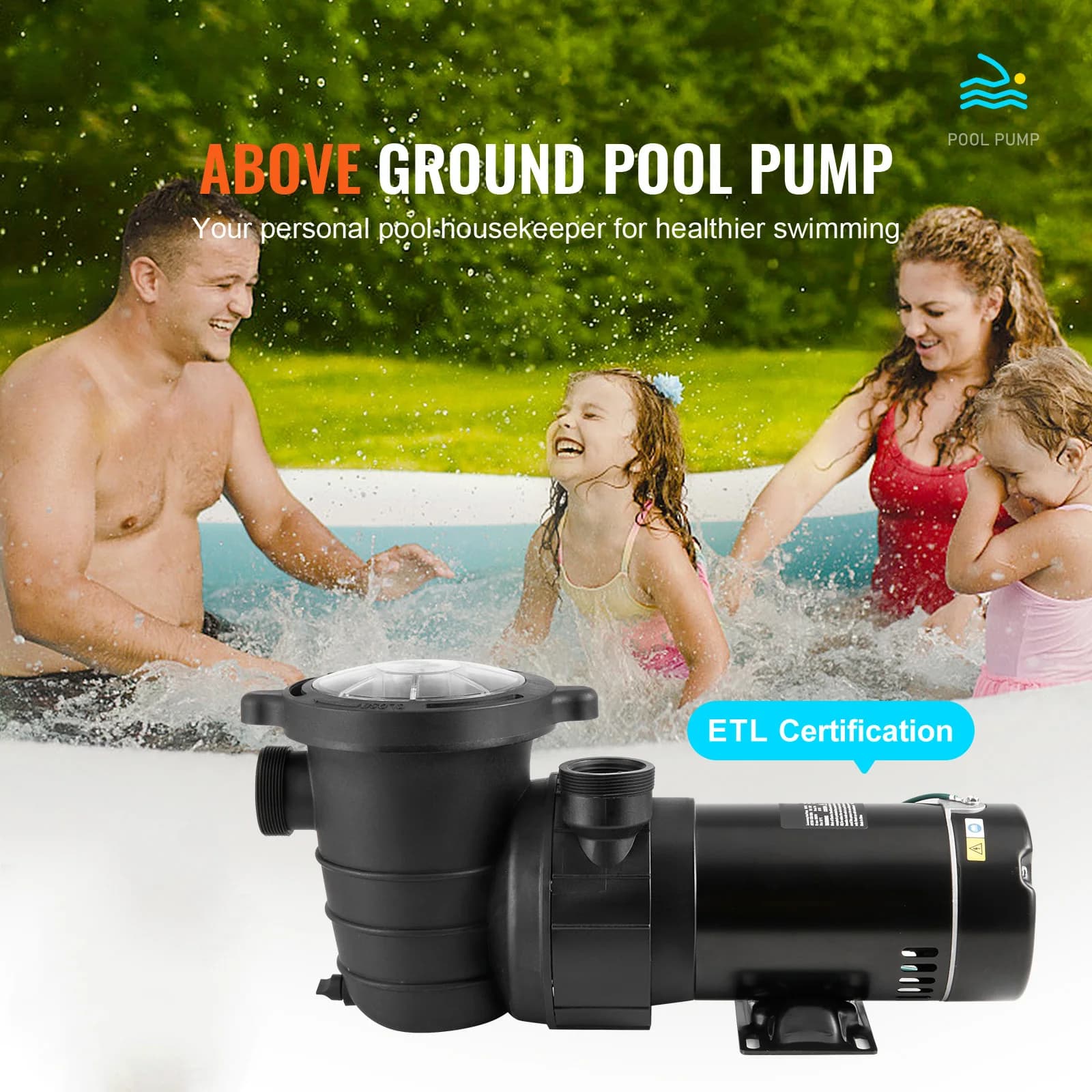 Ground Pool Pump | 1HP-2HP Single Speed | UL Certified for Pools, Hot Tubs & Spas - Thumbnail 2