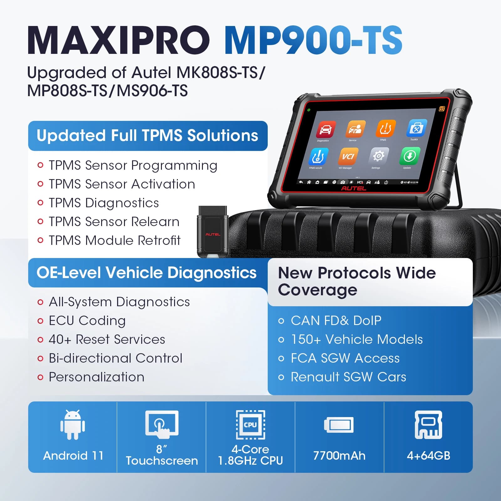 MaxiPRO MP900TS Scanner | TPMS Programming Tool | CANFD & DOIP Support - Thumbnail 4