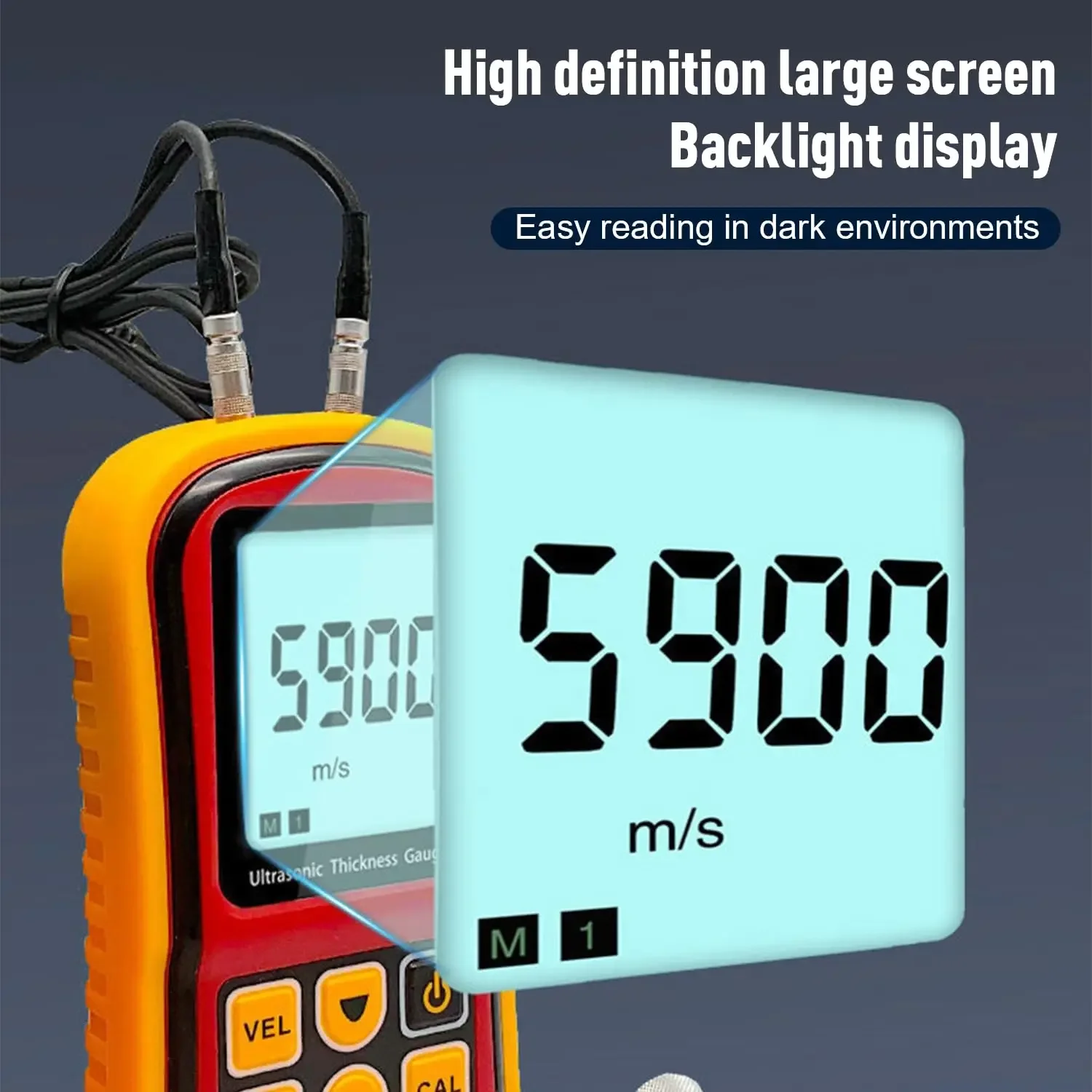 Ultrasonic Thickness Gauge | 0.1mm Precision | 1.2-225mm Steel Range | Digital LCD Meter - Thumbnail 2