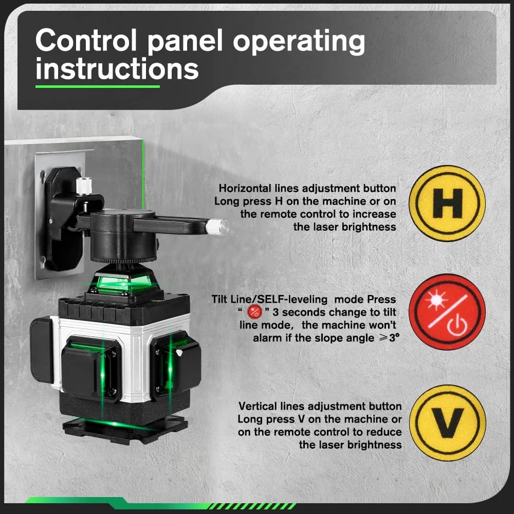 16-Line Laser Level | 360° Self-Leveling | App Remote Control for Precision Alignment - Thumbnail 5