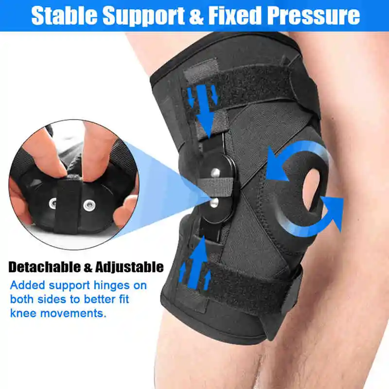 Hinged Knee Brace with Gel Patella Support | Stabilizes ACL, Meniscus & Arthritis Pain Relief - Thumbnail 2