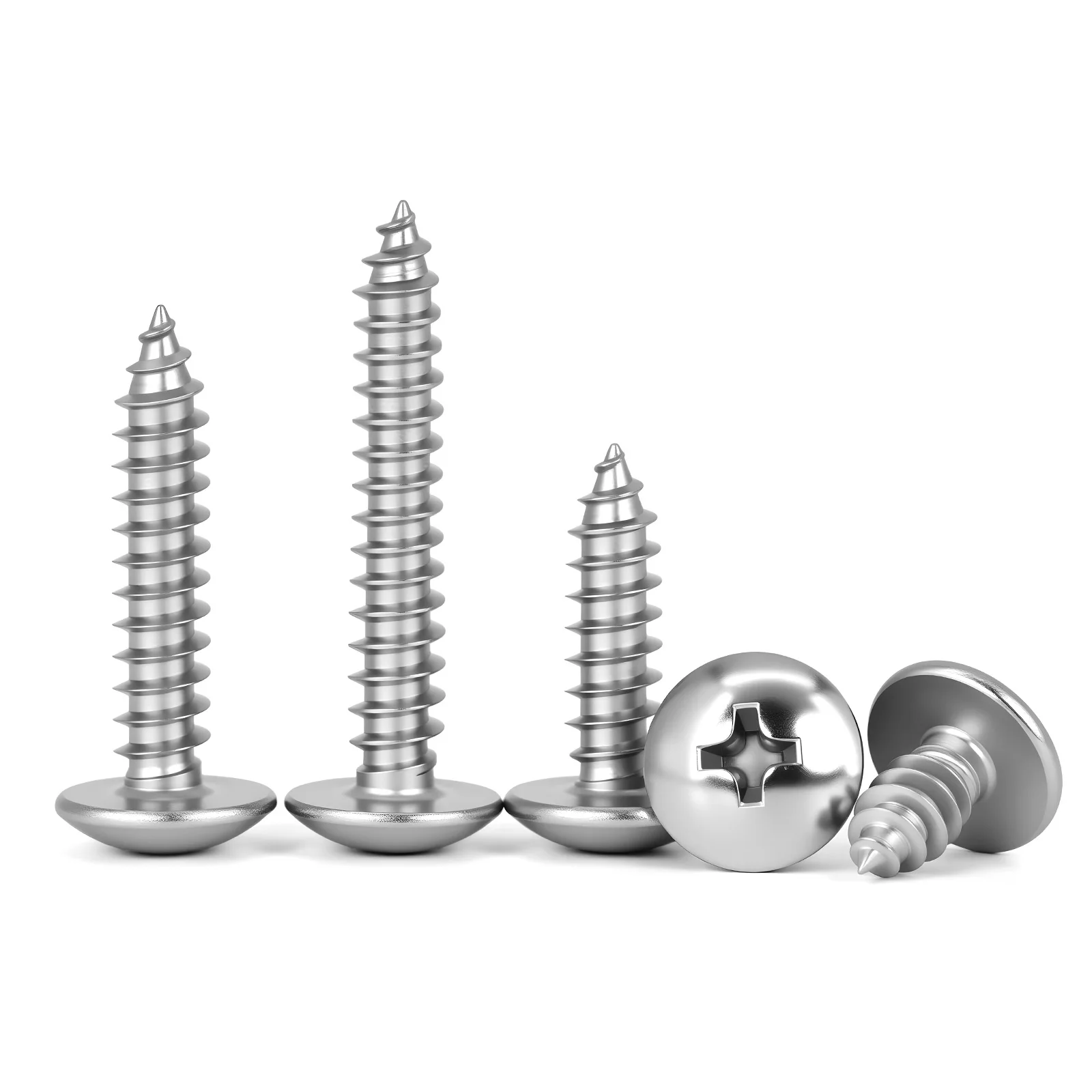 Truss Head Screws | 304 Stainless Steel Phillips Self-Tapping | M3-M6 Mushroom Head - Thumbnail 4
