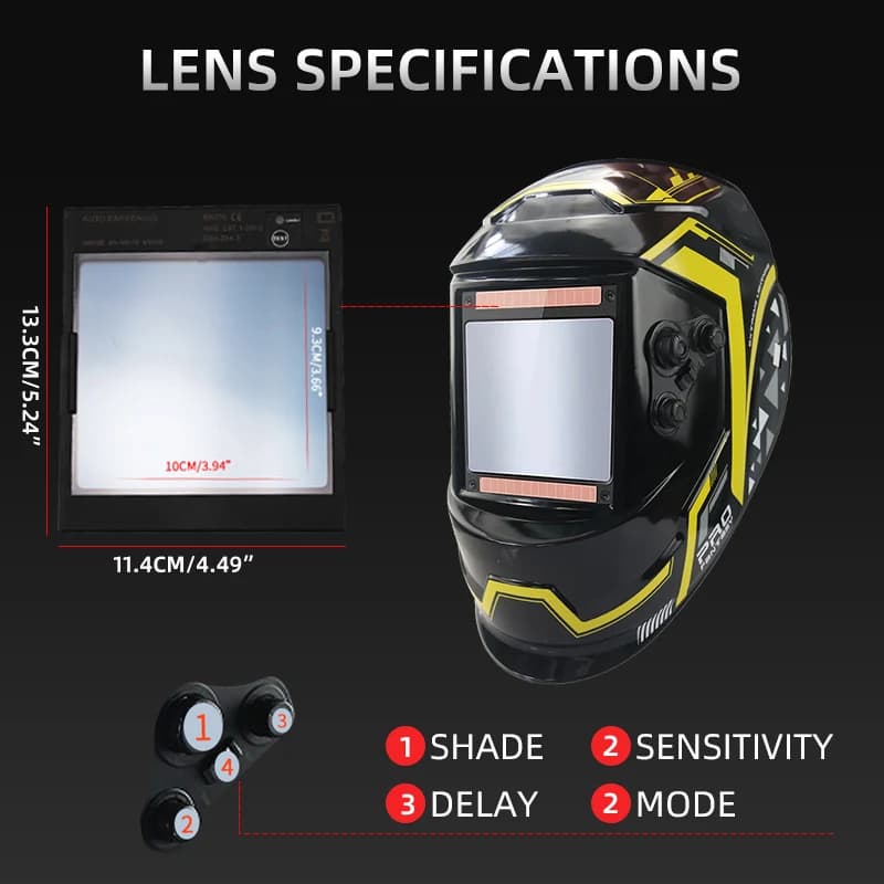 Auto-Darkening Welding Helmet | True Color View | Solar-Powered for TIG & MIG - Thumbnail 4