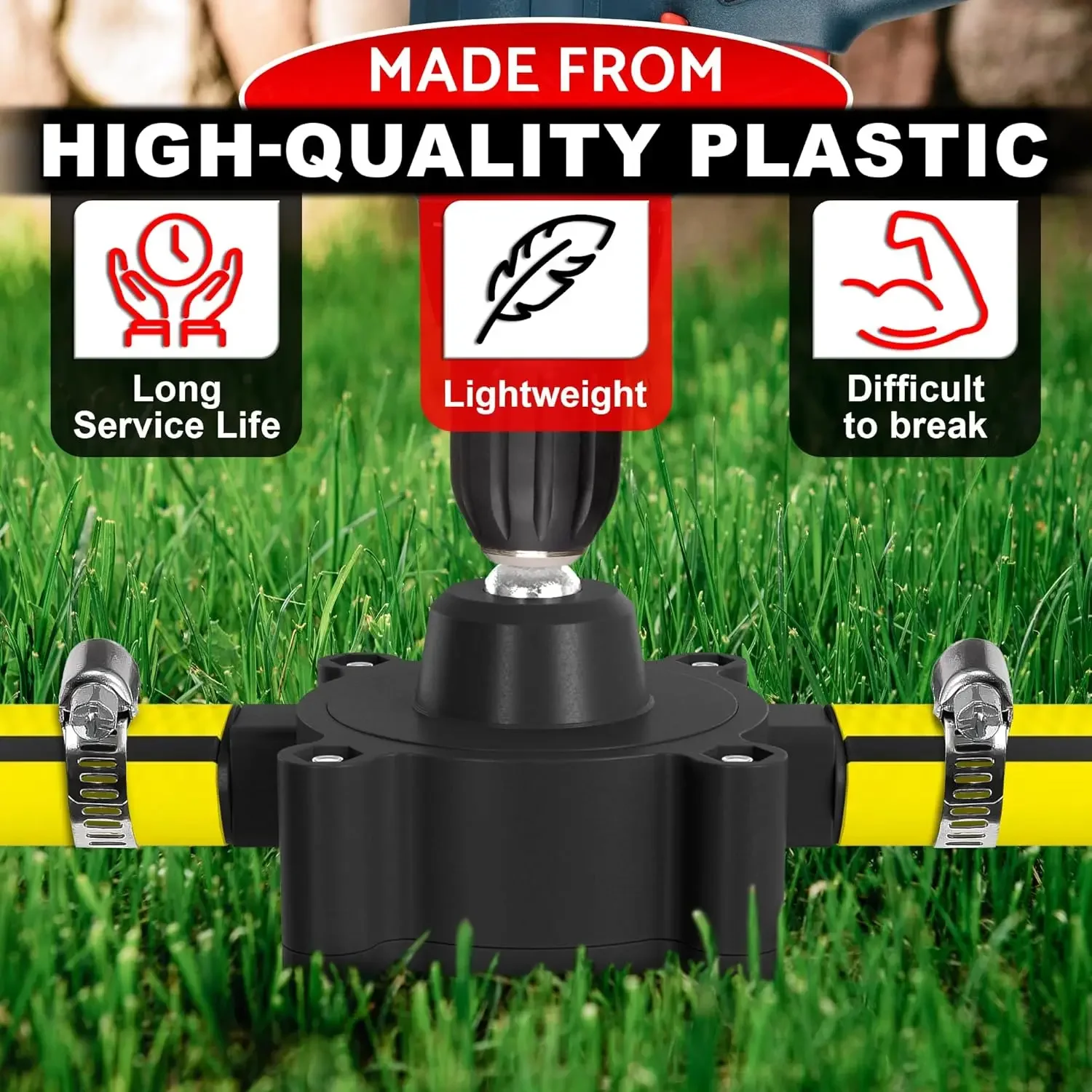 Electric Drill Water Pump | Self Priming Liquid Transfer | Small Household & Garden Outdoor Tool - Thumbnail 5