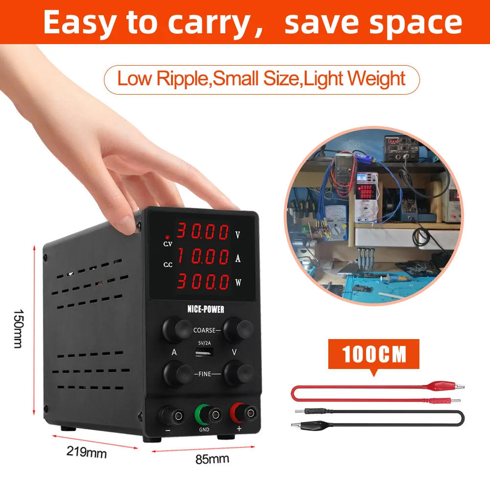 Adjustable DC Power Supply | Lab-Grade Precision | 30V/10A to 400V/20A Bench Unit - Thumbnail 4