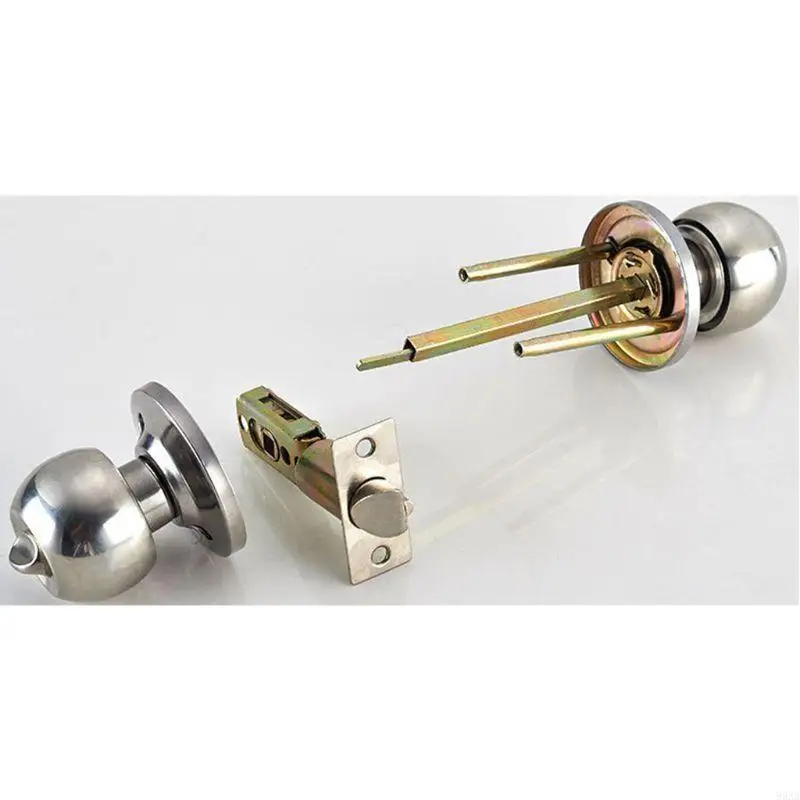 Door Lock Handle | Round Steel Shower & Gate Lock | Home Security 95AA - Thumbnail 6