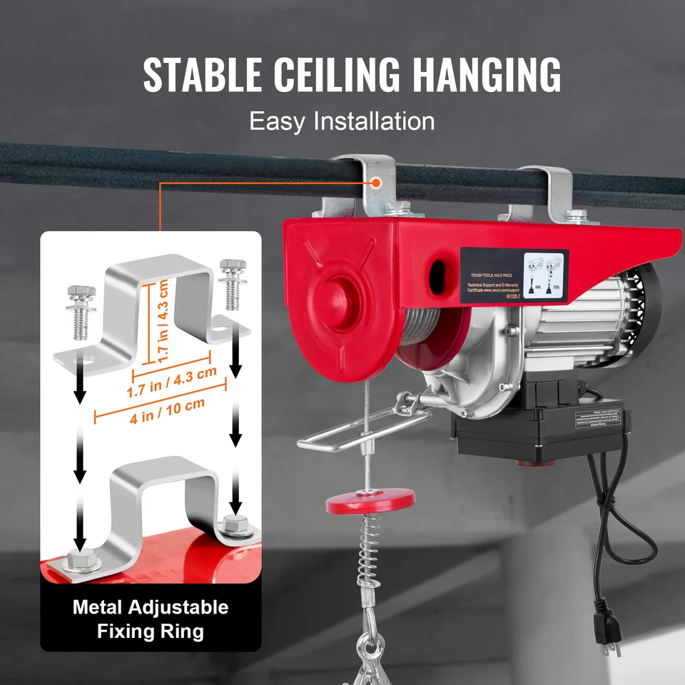 Engine Crane Hoist | 1000kg Lifting Capacity | Garage Shop Cable Winch - Thumbnail 6