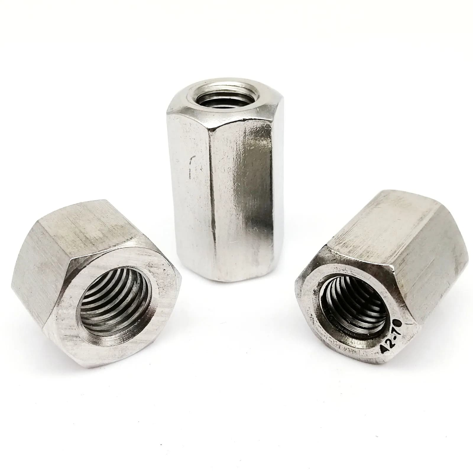 304 Stainless Steel Hex Coupling Nuts | M3-M12 Extended Rod Connectors | Industrial Sleeve Joints - Thumbnail 3