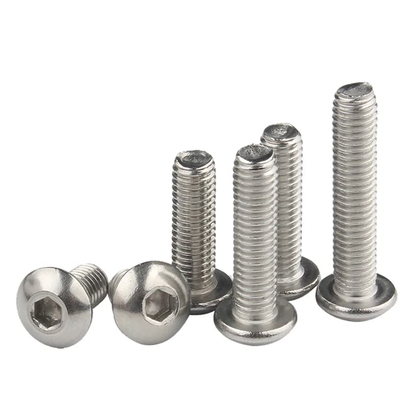 304 Stainless Steel Button Head Screws | Hex Socket M2-M8 | 10pc Standoff & Flat Head Bolts - Thumbnail 6
