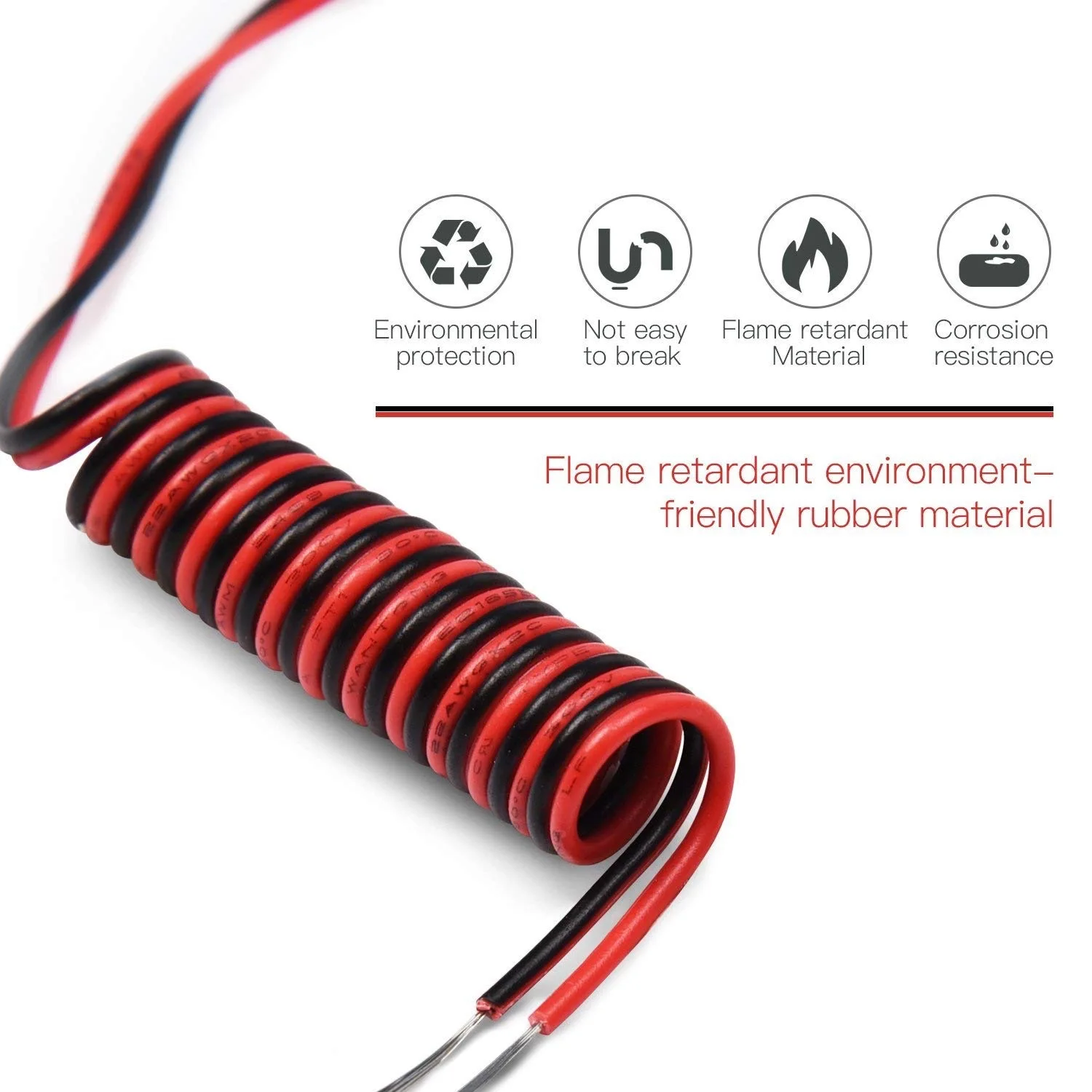 12V LED Strip Extension Cable | 18-22 AWG Copper Wire | 5M to 100M Red/Black Power Cord - Thumbnail 4