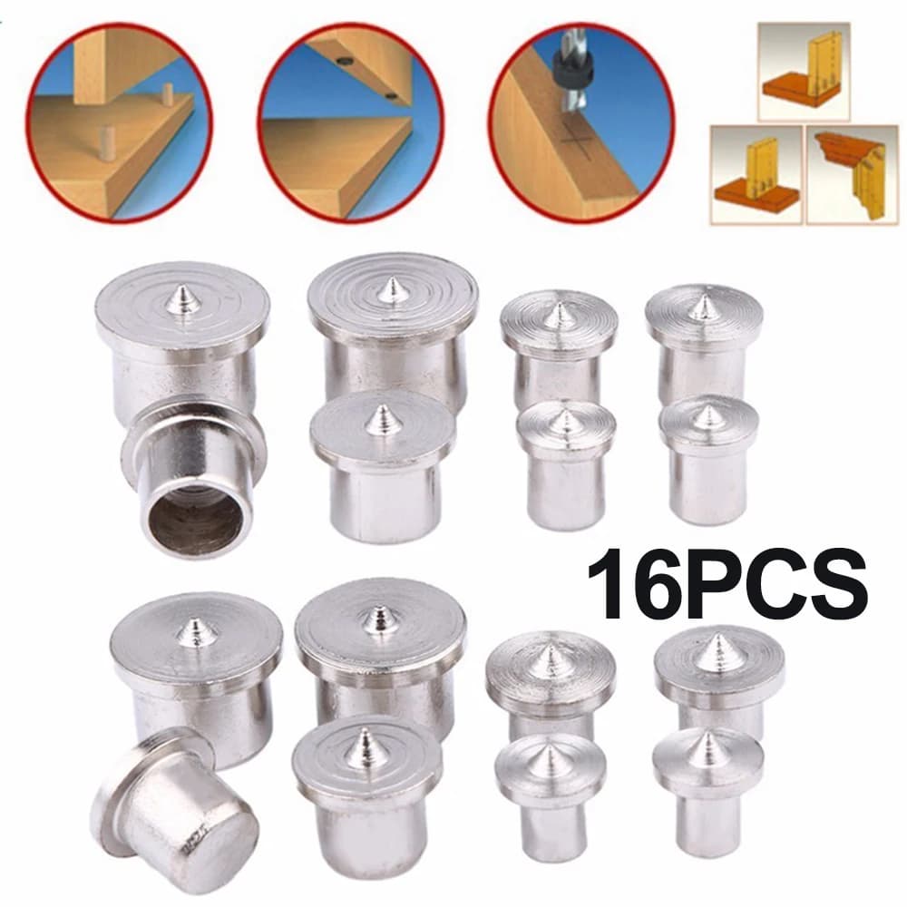 Dowel Center Pin Set | 16-Piece Precision Alignment Kit for 6-12mm Woodworking & Joinery - Thumbnail 3