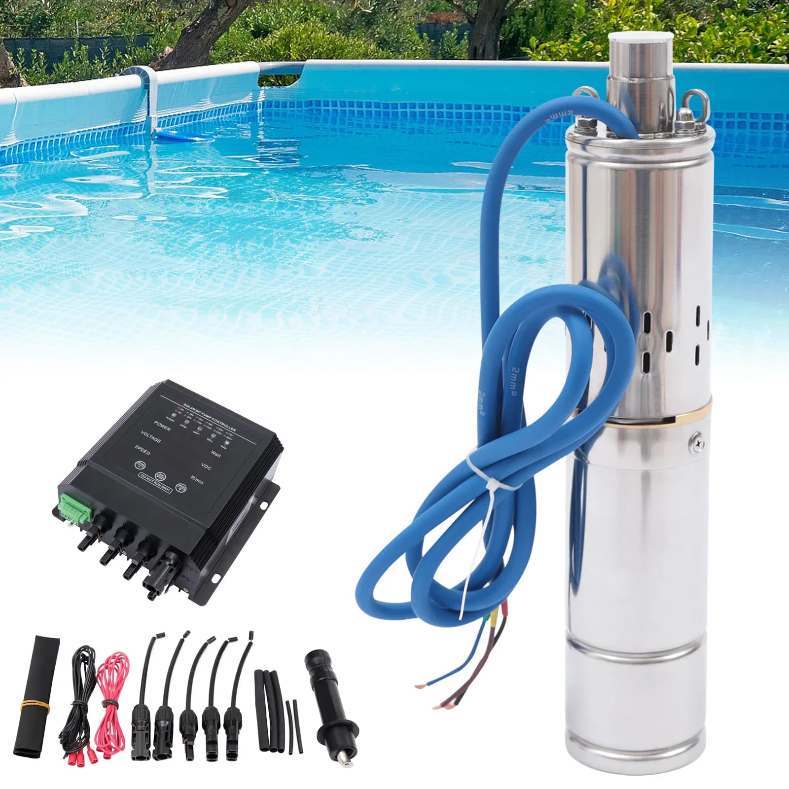 High-Performance Solar Pump | 400W 80m Deep Well Submersible | DC 36V + MPPT - Thumbnail 2