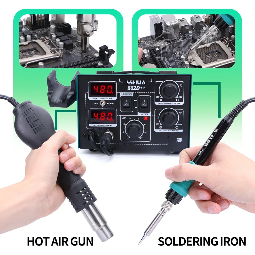 Soldering & Rework Station | Fast-Heating 100-480°C | BGA & SMD Precision Kit - Thumbnail 4