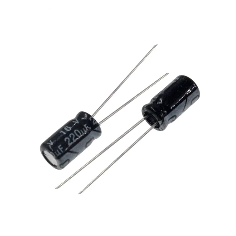 Radial Electrolytic Capacitors | 220uF 16V | 6x7mm Size | 50-Piece Bulk Pack - Thumbnail 3