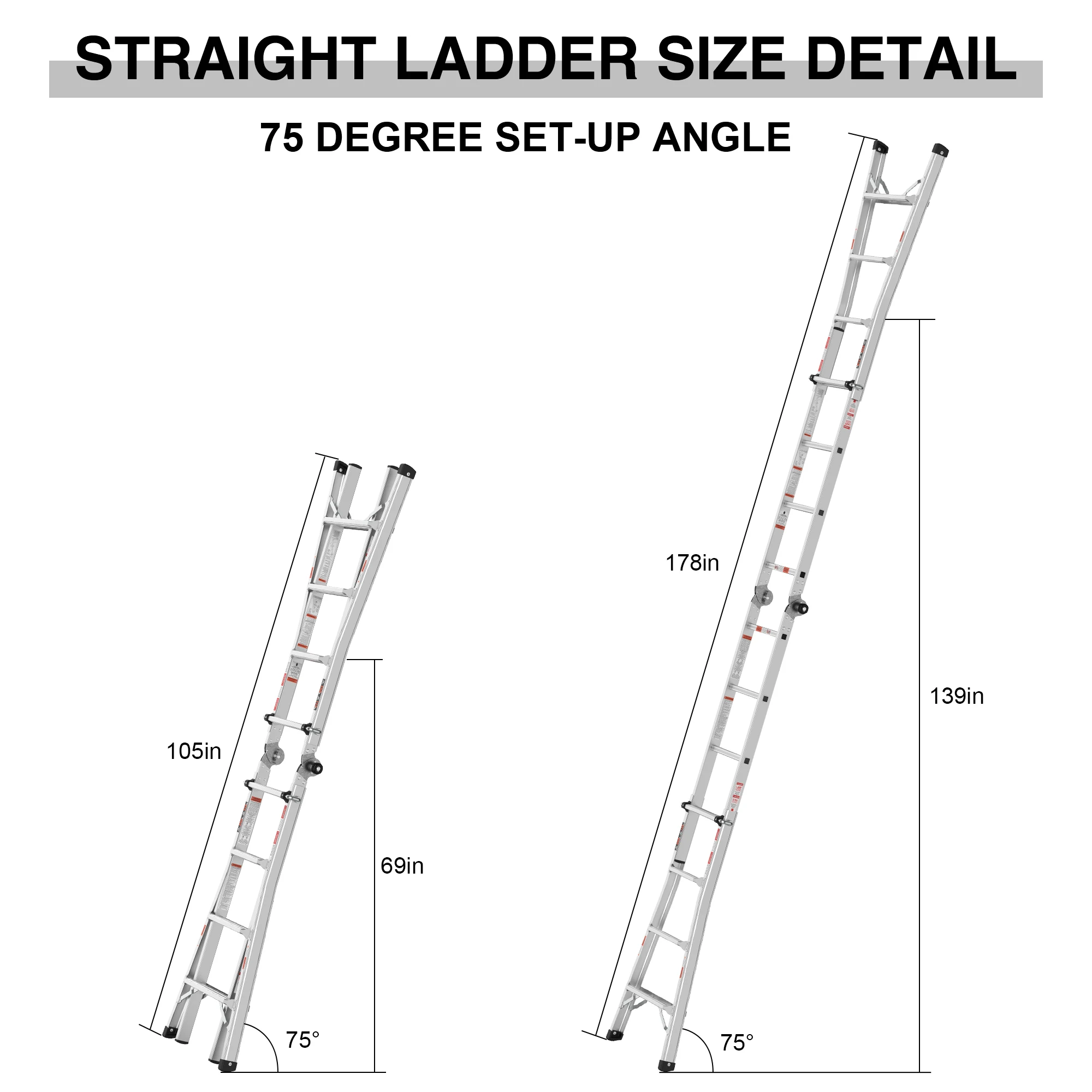 A-Frame Telescopic Ladder | Multipurpose Aluminum Structure | Professional Grade - Thumbnail 2