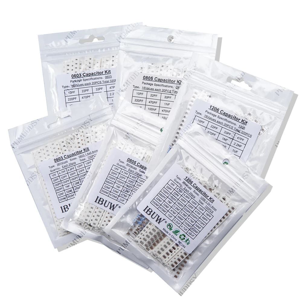 SMD Capacitor Assortment Kit | 0603, 0805, 1206 Sizes | 1pF to 1µF | 16 to 50 Values - Thumbnail 2