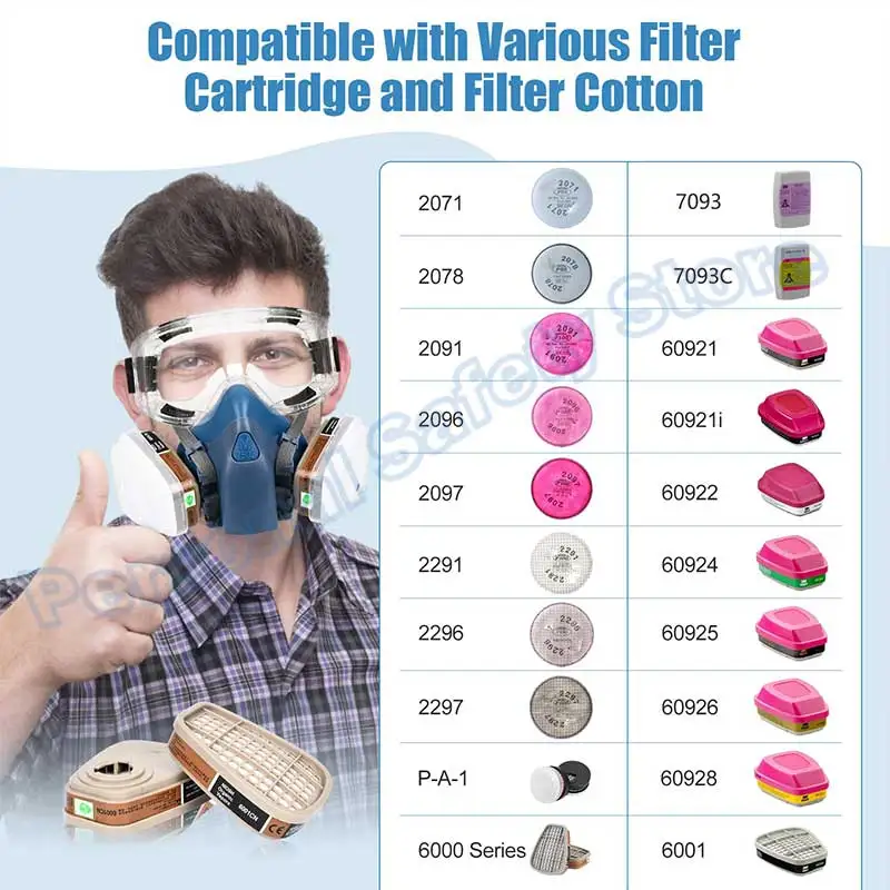 Half-Face Respirator for Painting & Chemicals | Multi-Gas & Particulate Filter - Thumbnail 4