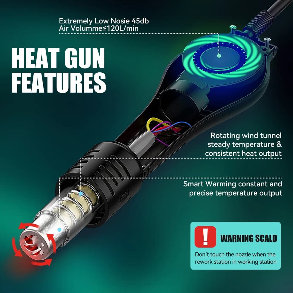 Hot Air Rework Station | Digital Temperature Control | 700W Power - Thumbnail 5