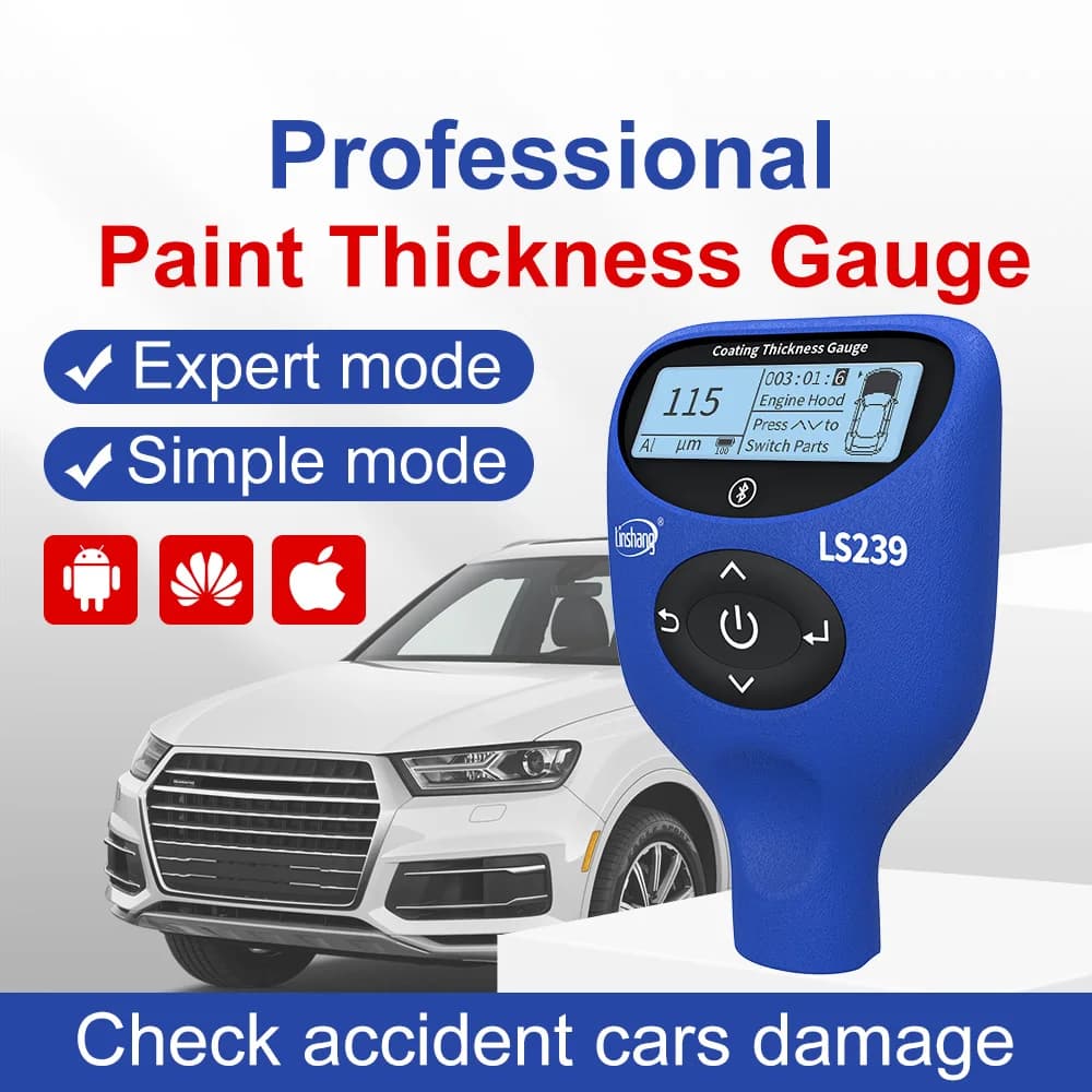 Professional Paint Thickness Gauge | High-Precision Coating Tester | Tri-Color Display - Thumbnail 2