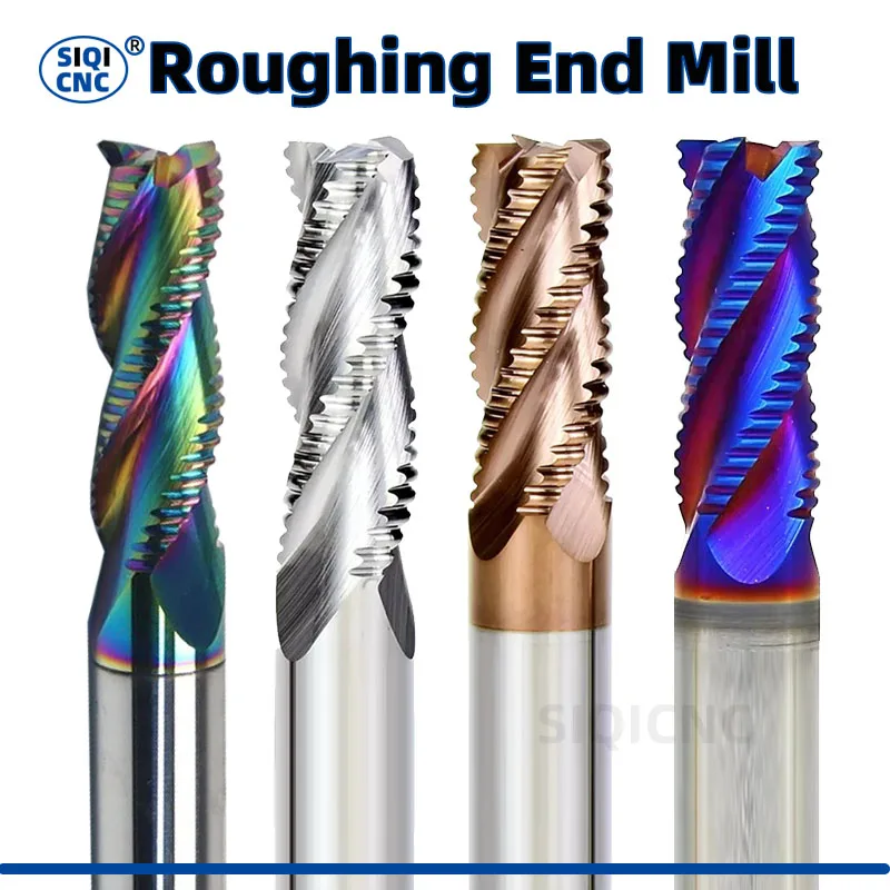 Solid Carbide Roughing End Mill | 3-Flute Design for Steel, Aluminum & Hard Materials - Thumbnail 2