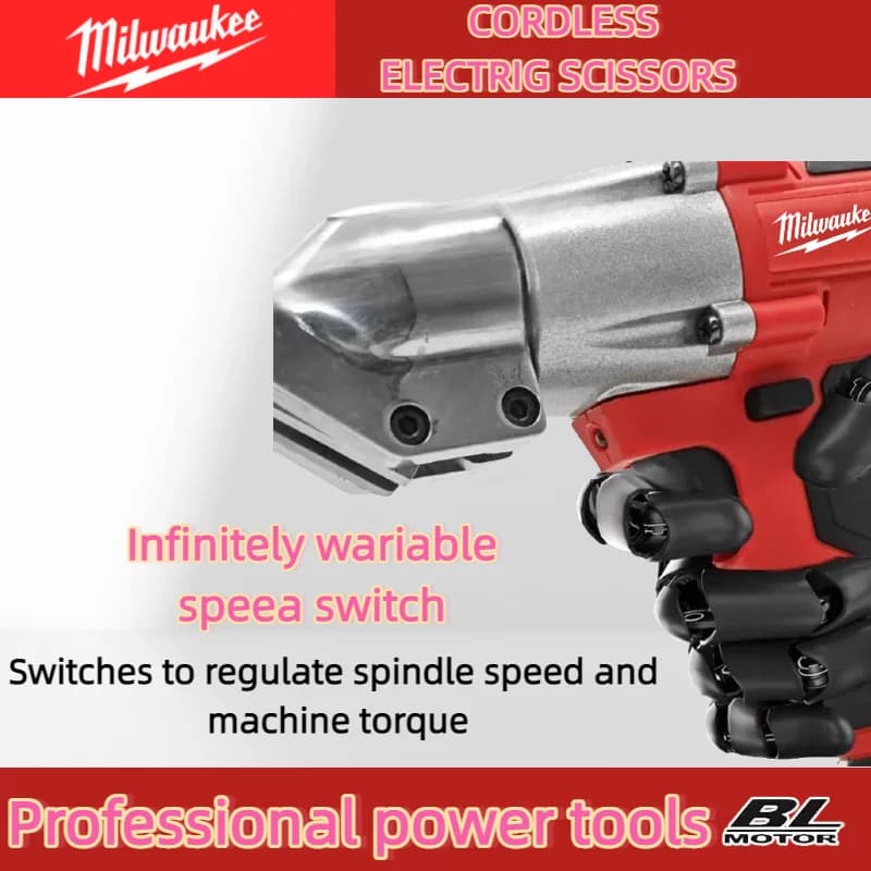 Milwaukee Cordless Metal Shear | 400W Brushless Motor | 2-Speed Variable Cutting with LED Light - Thumbnail 5