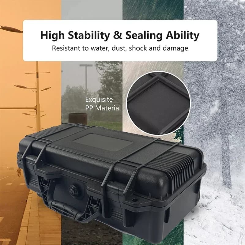 Pelican-Style Shockproof Toolbox | Water-Repellent Hard Carry Case | Heavy-Duty Garage Organizer - Thumbnail 5