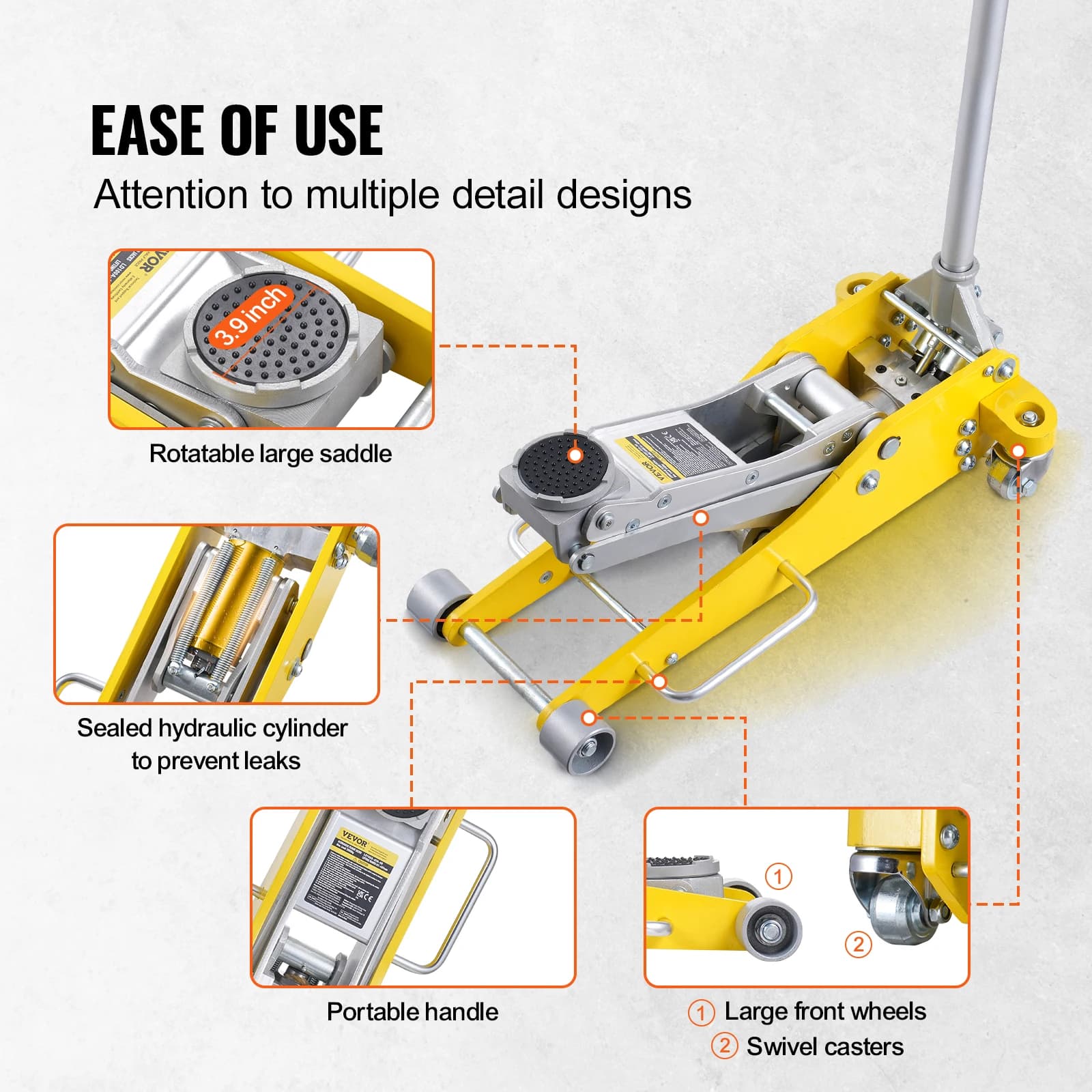 3-Ton Aluminum Racing Floor Jack | Dual-Piston Hydraulic Quick Lift for Auto Repair - Thumbnail 6