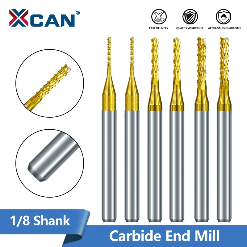 Coated CNC End Mill | 0.5-3.175mm Precision Bits | 1/8 Shank for PCB Engraving - Thumbnail 2