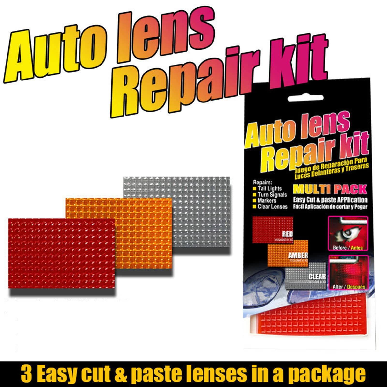 Headlight & Taillight Repair Kit | Crack Sealant Film | 3-Piece Restoration Set - Thumbnail 2
