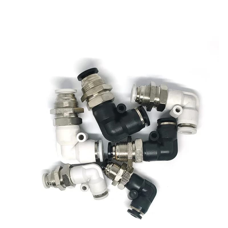 Right-Angle Pneumatic Fittings | Quick-Connect L-Shaped Bulkhead Adapter | 4-12mm Sizes - Thumbnail 6