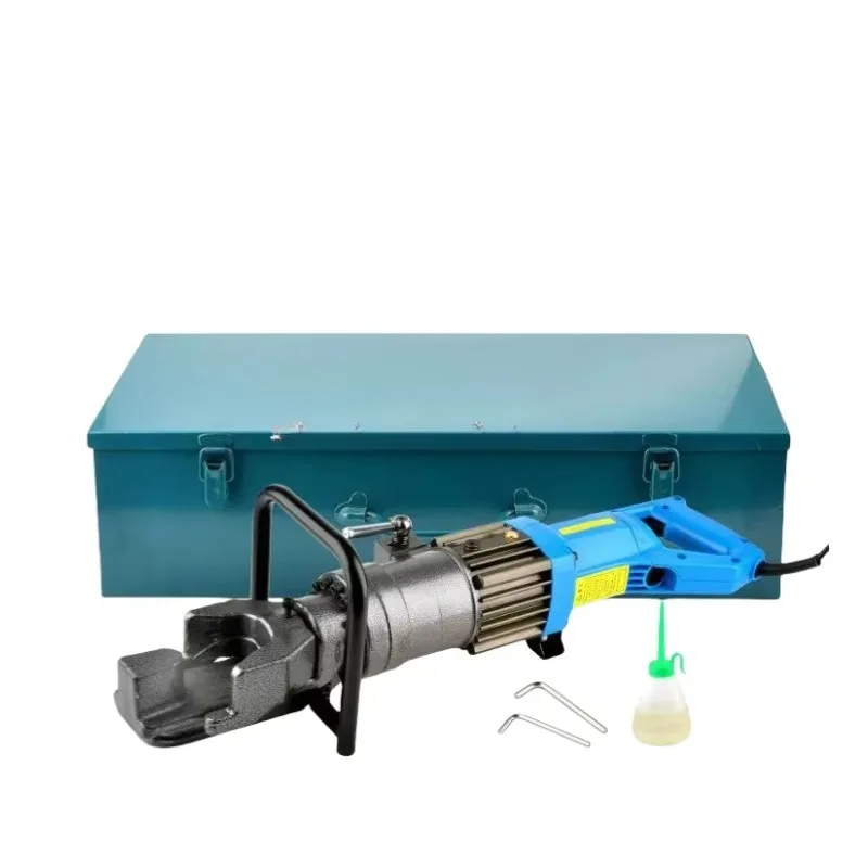 Professional manual portable steel bar bender and cutter with 25mm capacity, featuring a stainless steel hydraulic pump and motor.