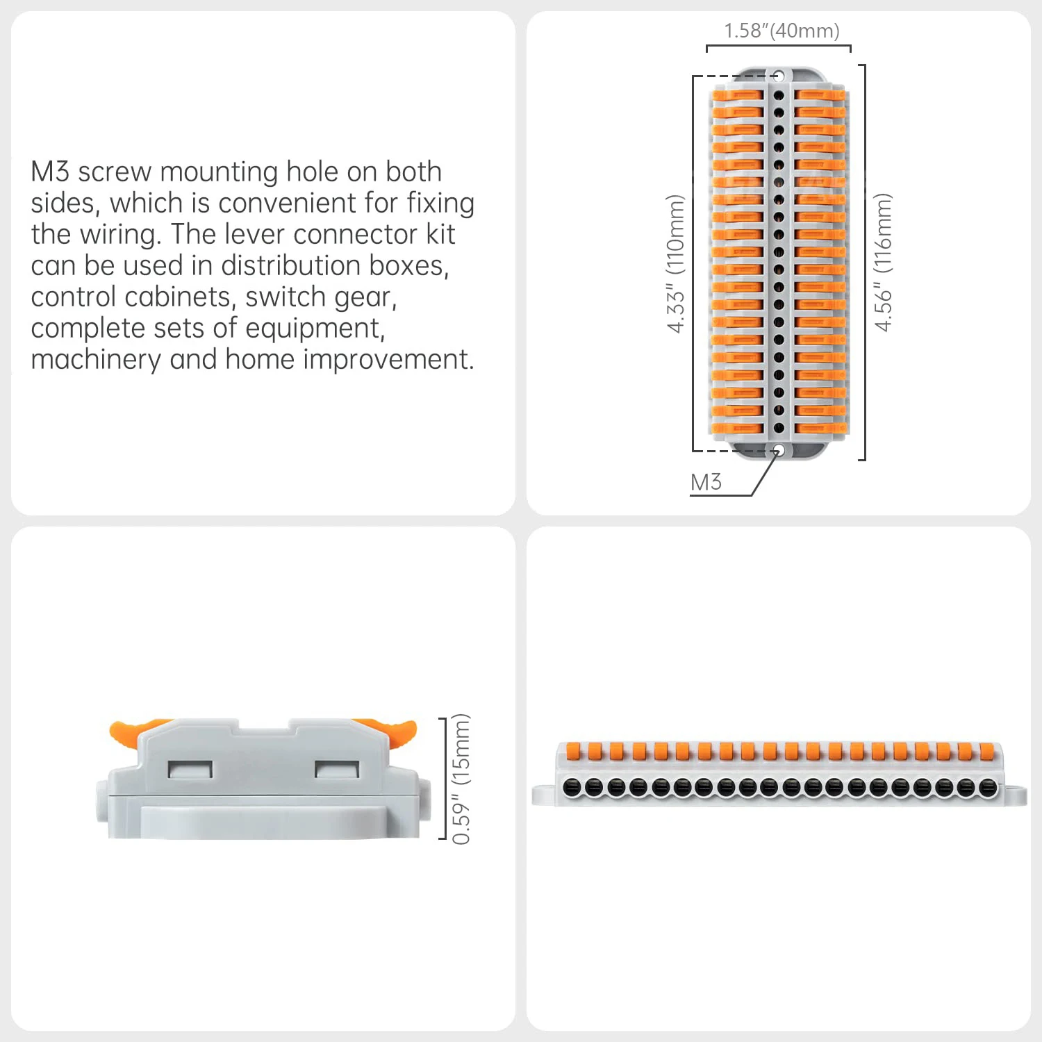 Push-In Wire Nut Connectors | DIY Electrical Terminals (24-12 AWG) | 0.2-4.0mm² Cable Fastener Kit - Thumbnail 3