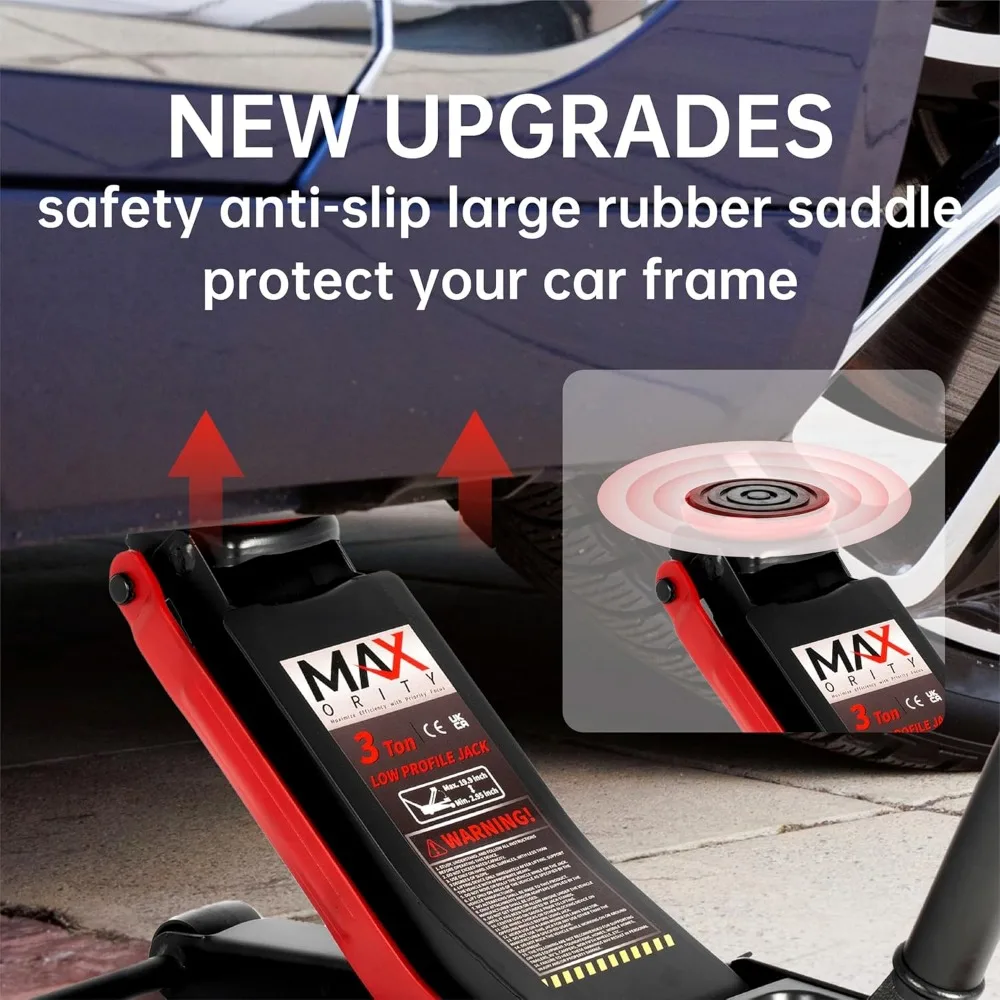 3-Ton Low-Profile Floor Jack | Quick-Lift Hydraulic System | Dual-Piston Stability - Thumbnail 4