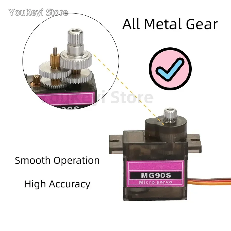 All-Metal Gear Micro Servo | 9g High-Torque | For RC Models, Robotics & DIY Projects - Thumbnail 2