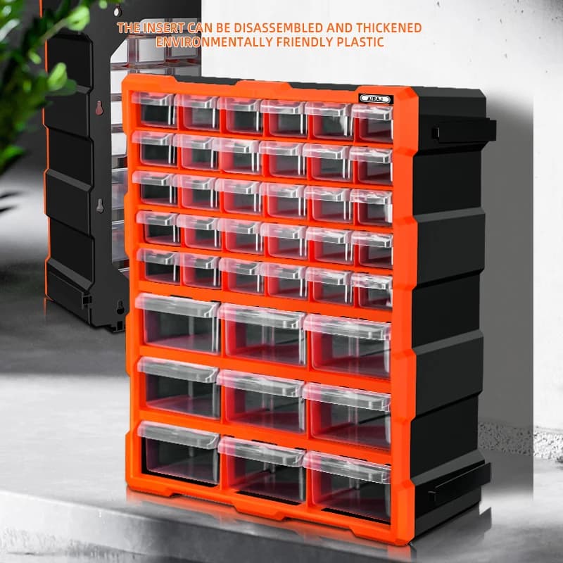 39-Drawer Parts Storage Box | Heavy-Duty Wall-Mounted Organizer | Tool & Electronic Component Case - Thumbnail 3