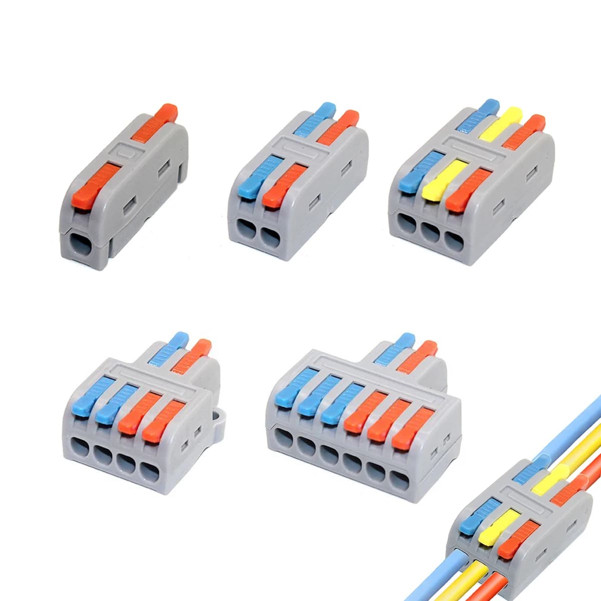 Push-In Terminal Blocks | 10-Pack Compact Electrical Connectors | Fast-Wiring Solution - Thumbnail 4