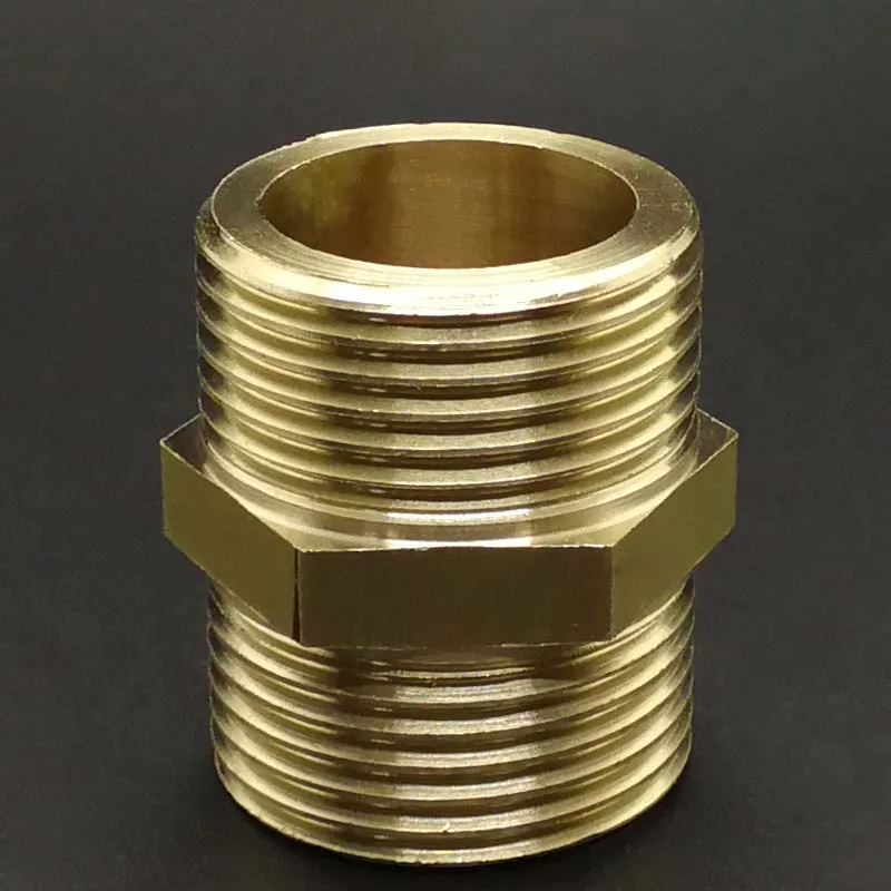 Brass Pipe Fitting | 1/8 Hex Nipple Quick-Connect Adapter - Thumbnail 3