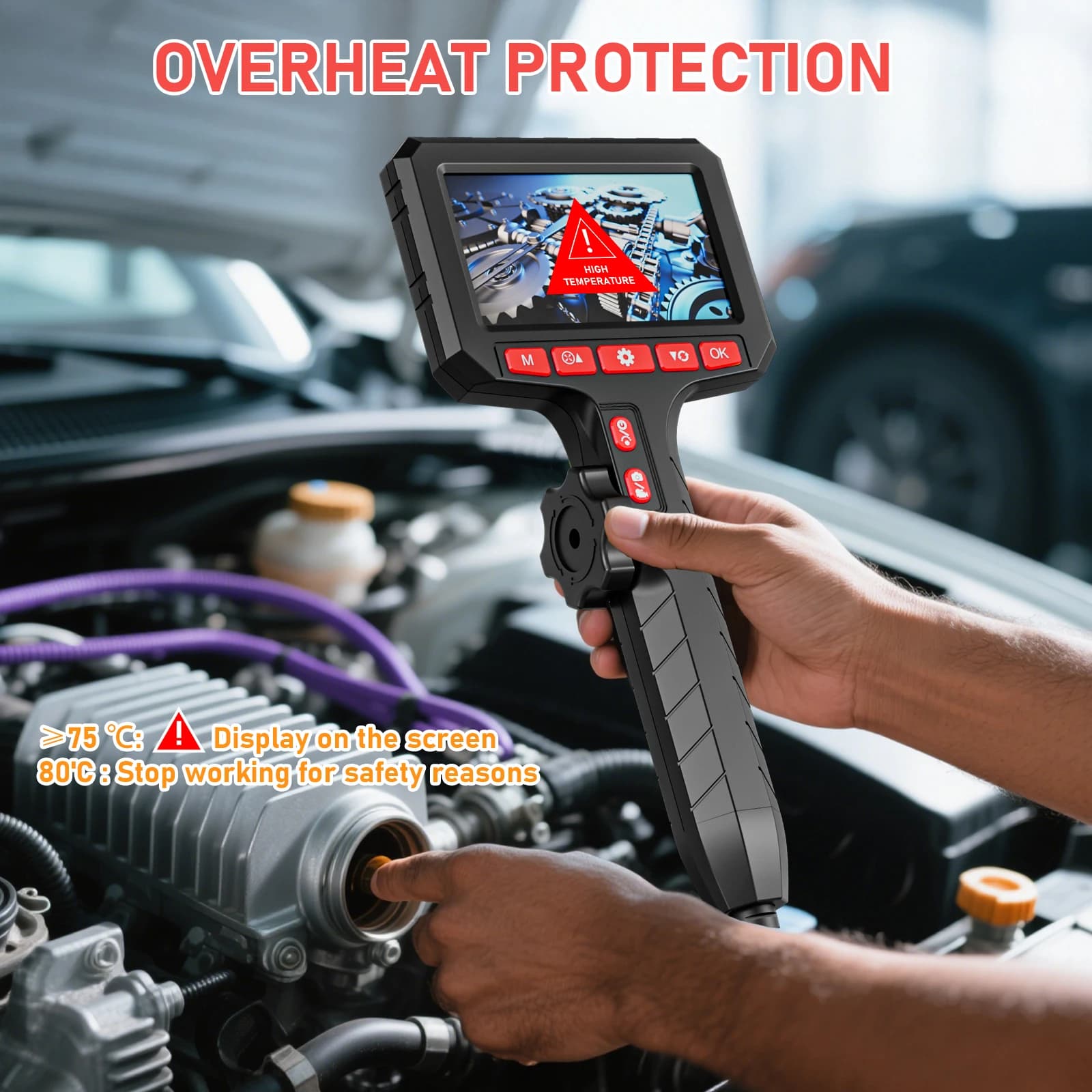5-inch Industrial Borescope | 3.9mm & 6.0mm Dual Camera | 1080P Inspection Camera - Thumbnail 3