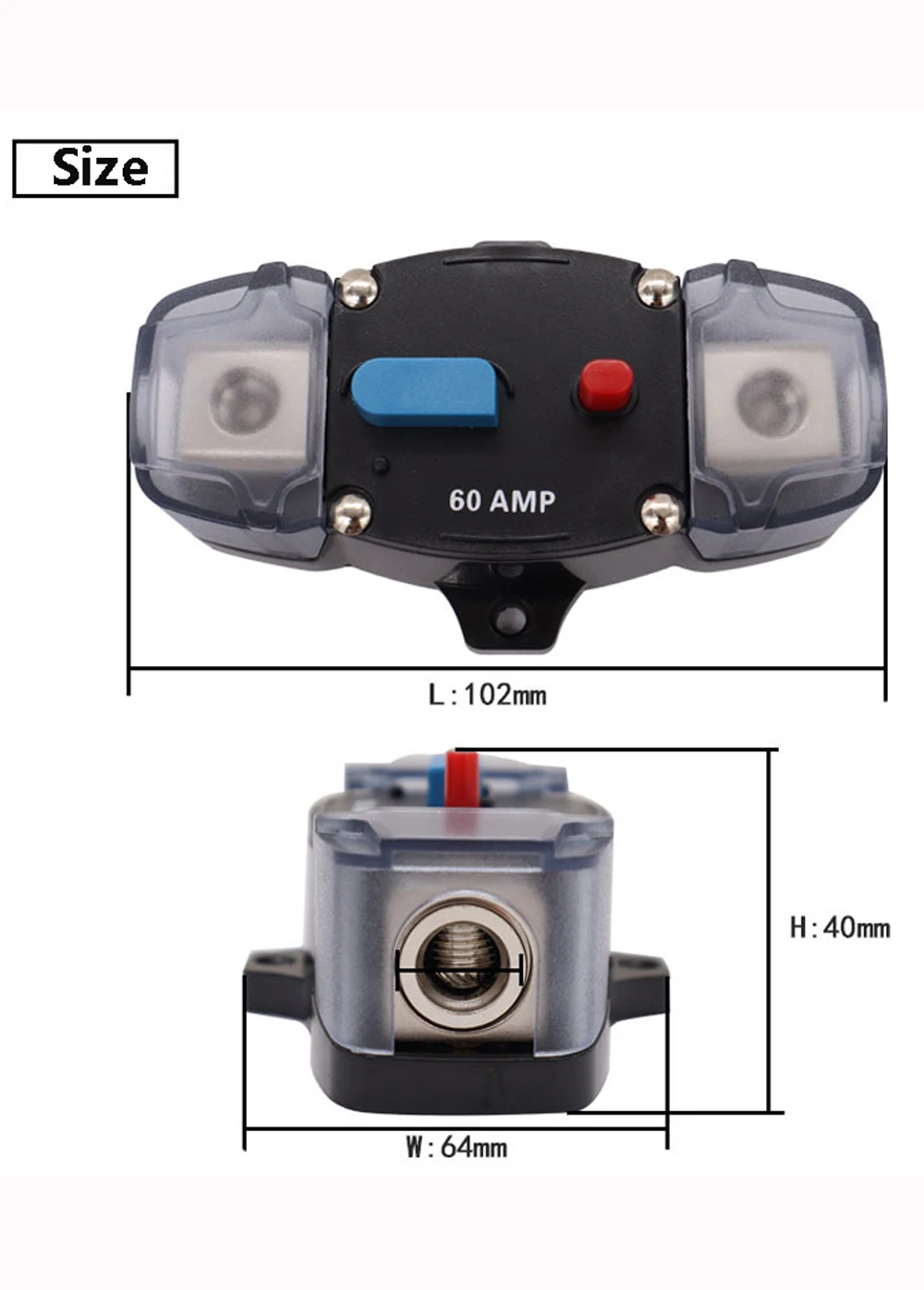 High-Capacity DC Circuit Breaker | 50A-300A Resettable Fuse | 12-48V Power Protection for Car Audio & Trucks - Thumbnail 6