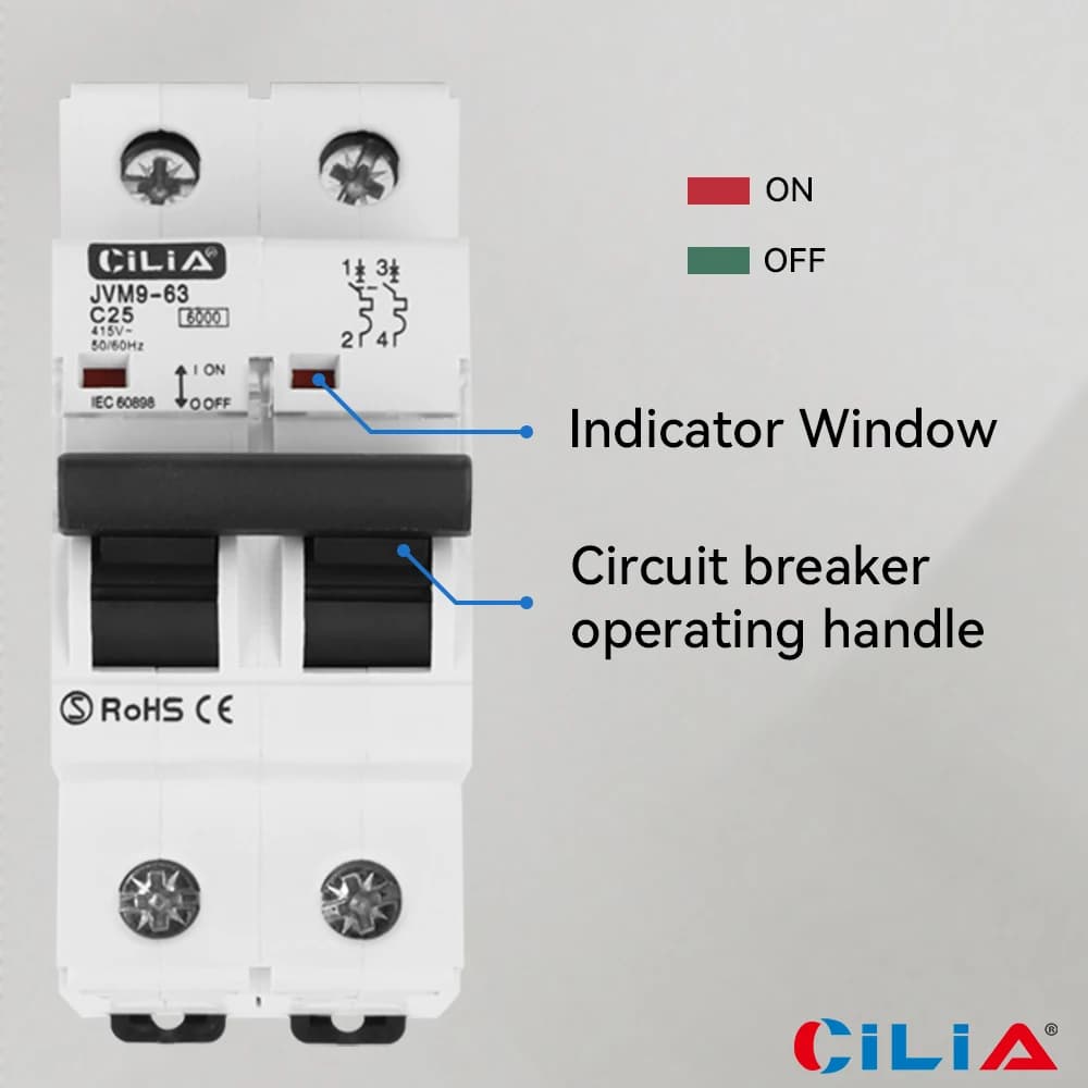 DIN Rail Miniature Circuit Breaker | 1P+N & 2P | 10-32A | 120/240V AC | CE Certified - Thumbnail 5