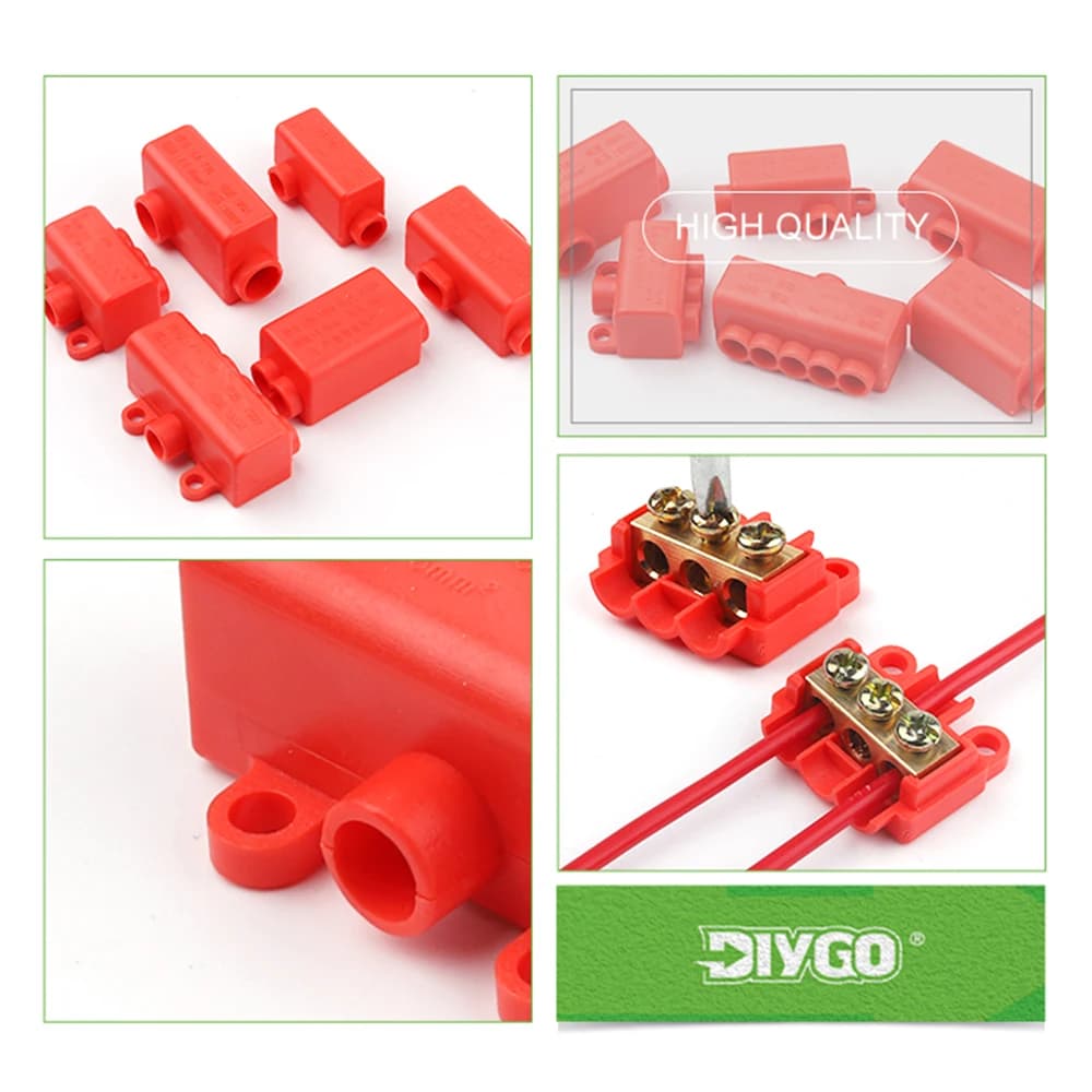 High-Power Wire Connector Block | 2.5-16mm² Screw Fixation | Multi-Port Splicing Terminal - Thumbnail 4