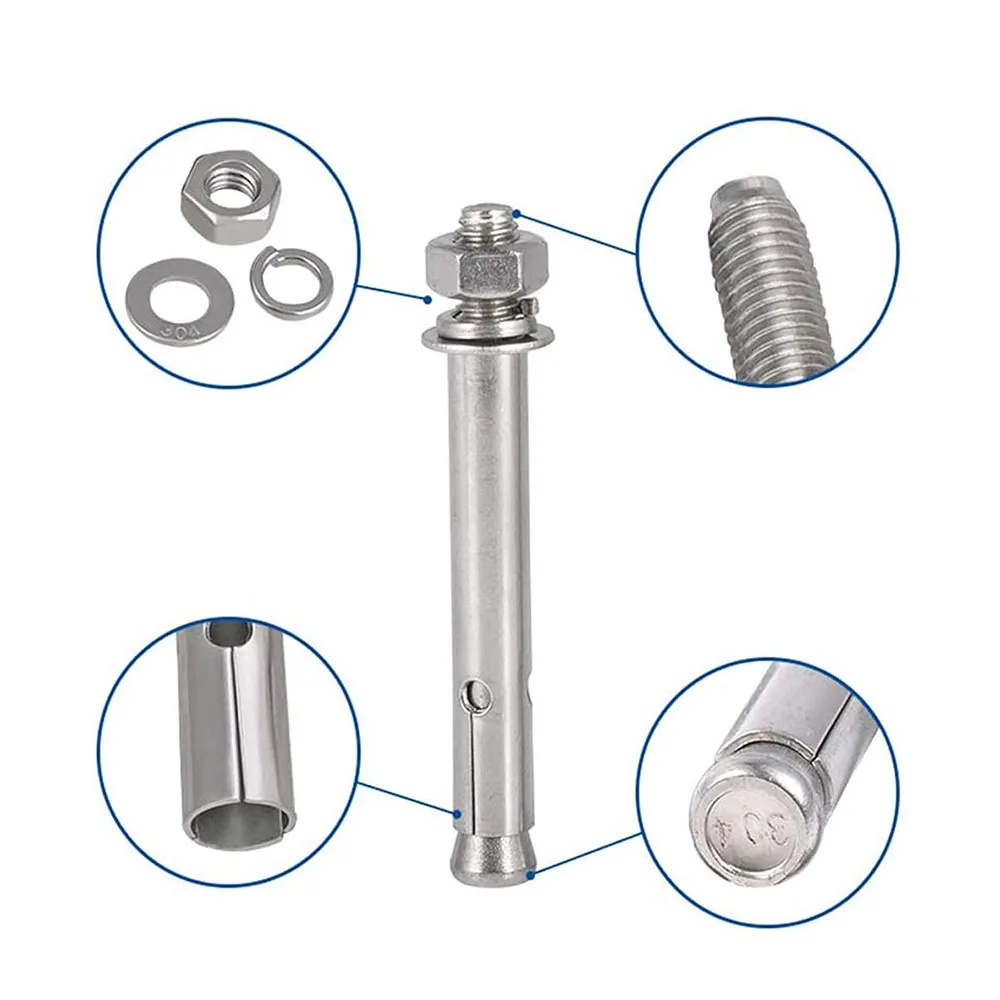 Steel Sleeve Anchor Kit | 2-10PCS Hex Head Bolts | Half-Tooth Concrete Fasteners - Thumbnail 6