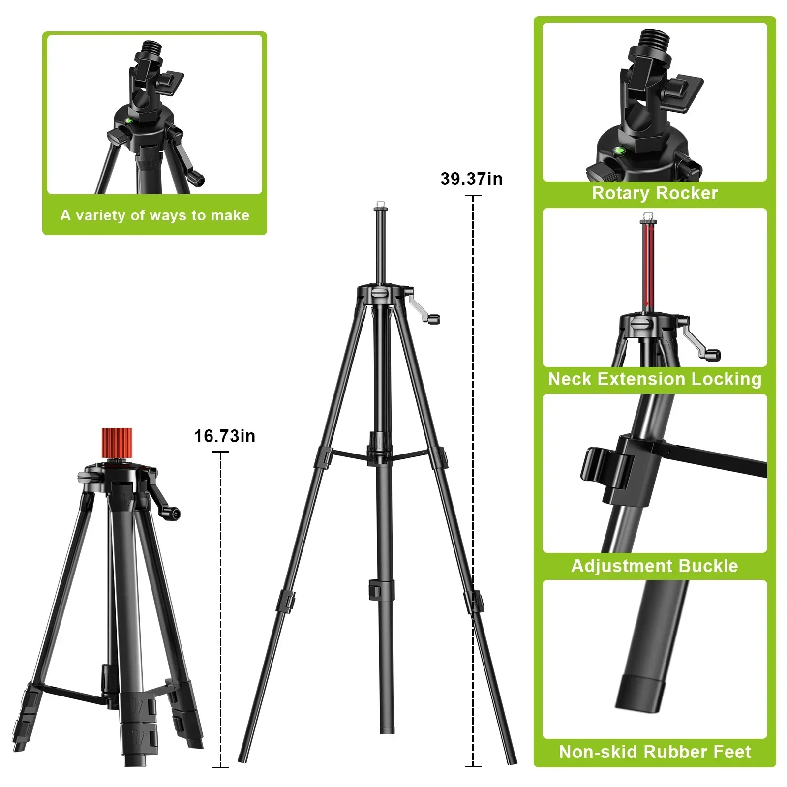 4D Laser Level | 16 Line Green Beam | 360° Self-Leveling with Tripod - Thumbnail 3