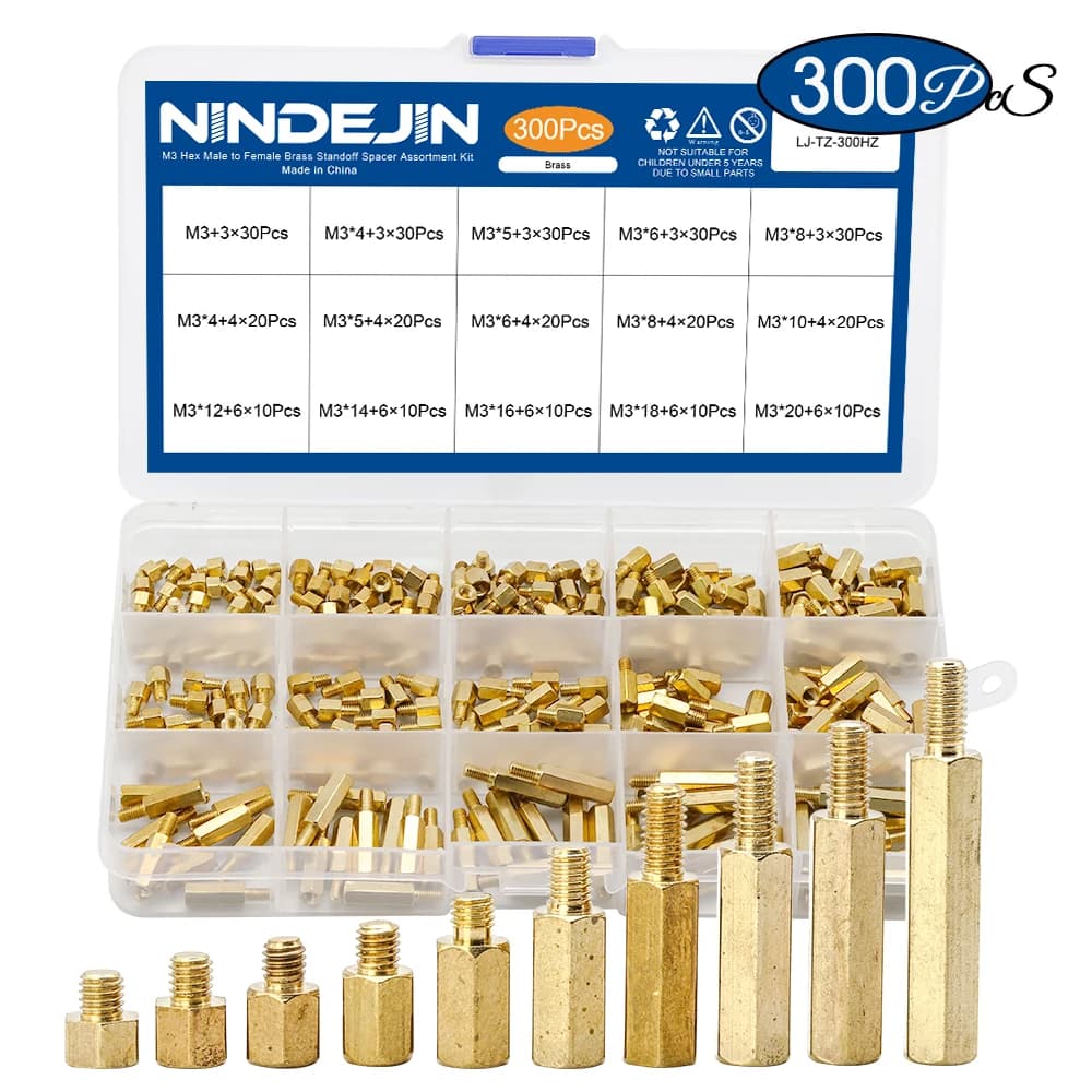 Standoff Spacer Assortment Kit | 300pcs M3 Hex Male-Female Set | PCB Motherboard Pillar Hardware - Thumbnail 2