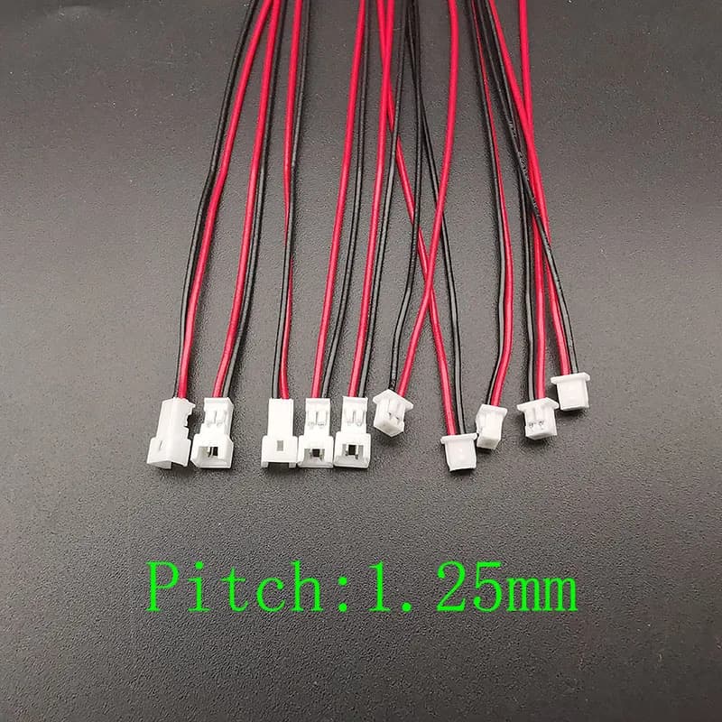 JST Connector Kit | 1.25mm, 2.0mm, 2.54mm Pitch | Male & Female Plugs with Pre-Crimped Wires - Thumbnail 3