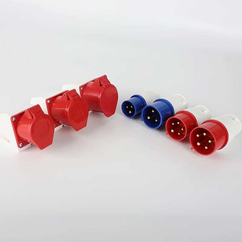 Heavy-Duty Industrial Plug & Socket Connector | 16A-32A IP44 Waterproof | 3-5 Pin Wall Mount - Thumbnail 2