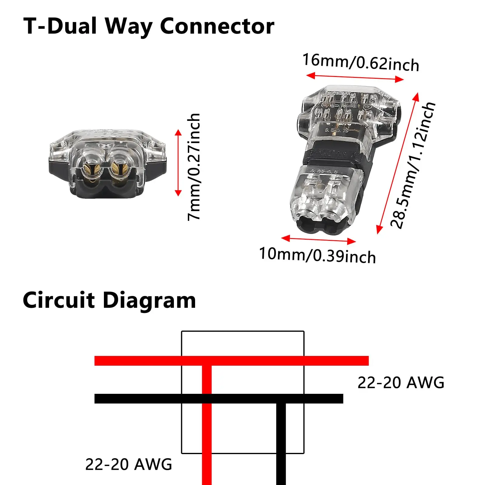 3-Way Wire Connectors | Solderless Quick-Splice for 14-20 AWG | Low-Voltage Branch Wiring - Thumbnail 2