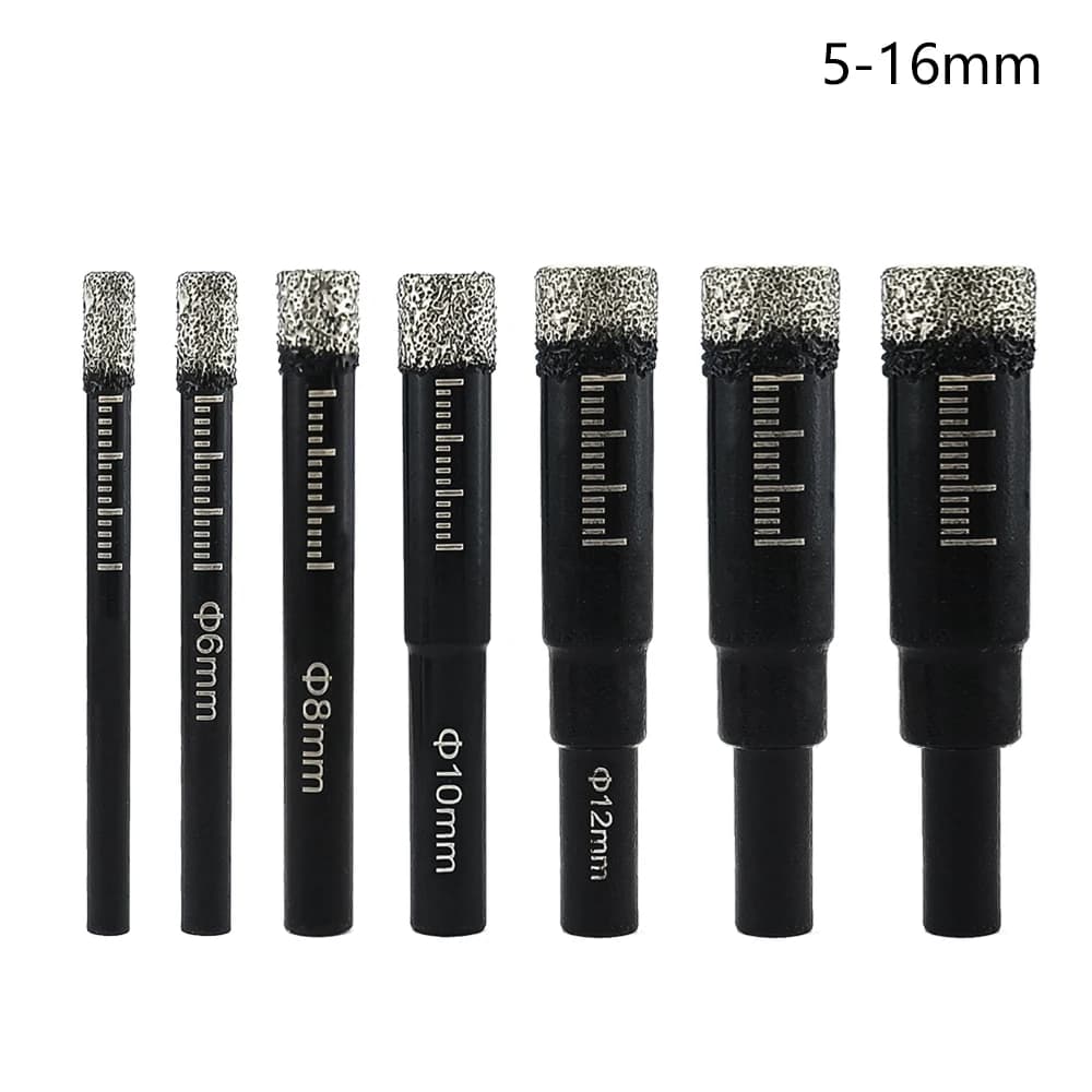 Diamond Hole Saw Set | Dry-Cut for Porcelain, Tile & Glass | 5-16mm Sizes - Thumbnail 2